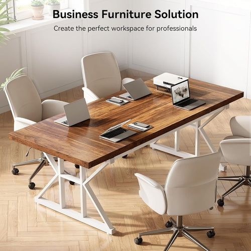 Grand Wooden Executive Workstation Desk