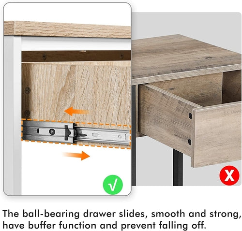 Elowen Narrow Oak Console Table with Drawer