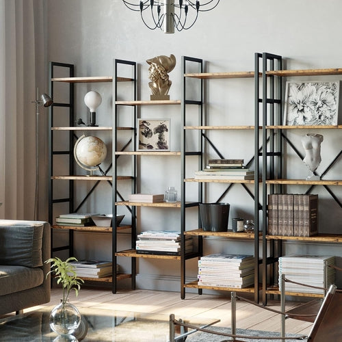 Triple Wide Industrial Bookshelf