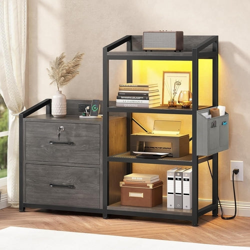 Grey 2 Drawer File Cabinet