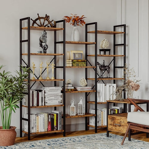 Triple Wide Industrial Bookshelf