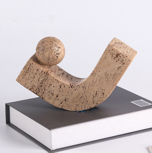 Serene Arc Stone Sphere Sculpture