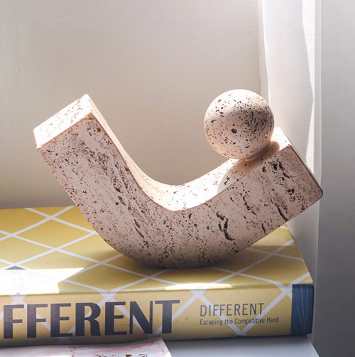 Serene Arc Stone Sphere Sculpture