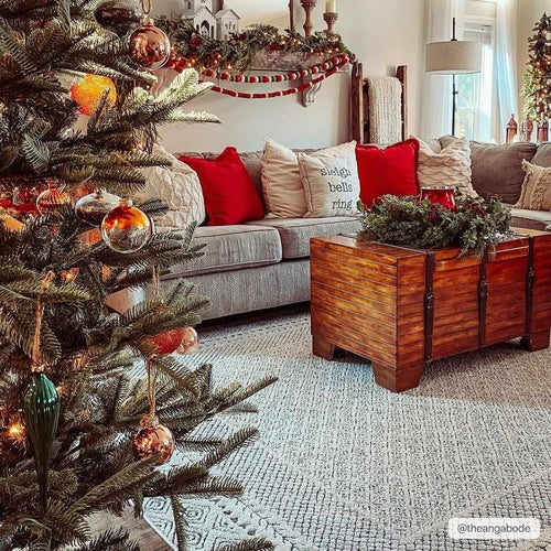 Charcoal and Ivory Farmhouse Area Rug