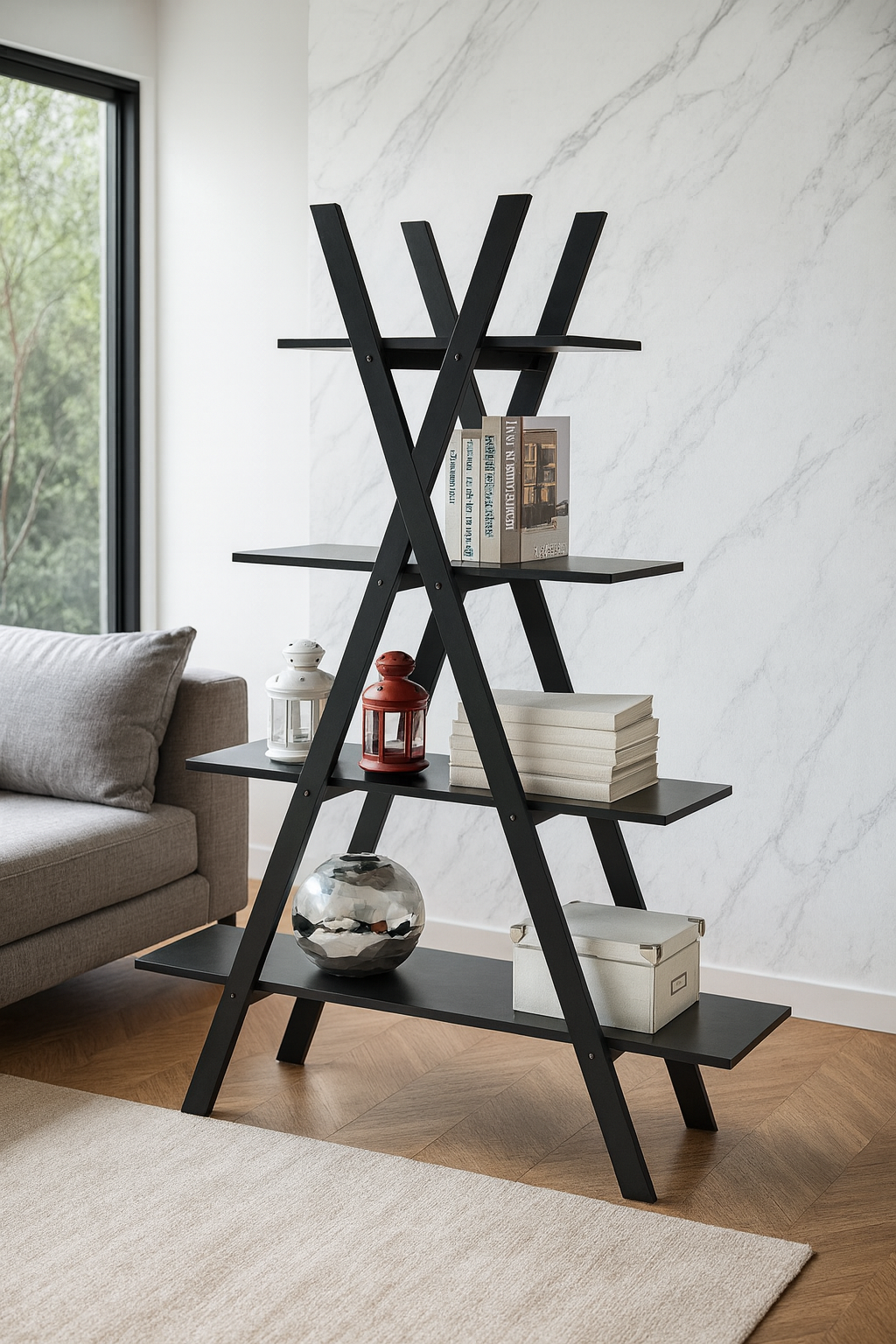 Modern A-Frame Bookshelf