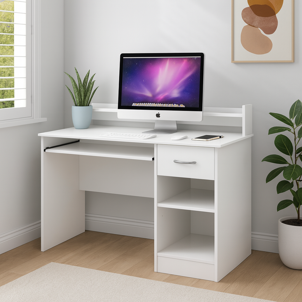 Contemporary White Workspace Desk