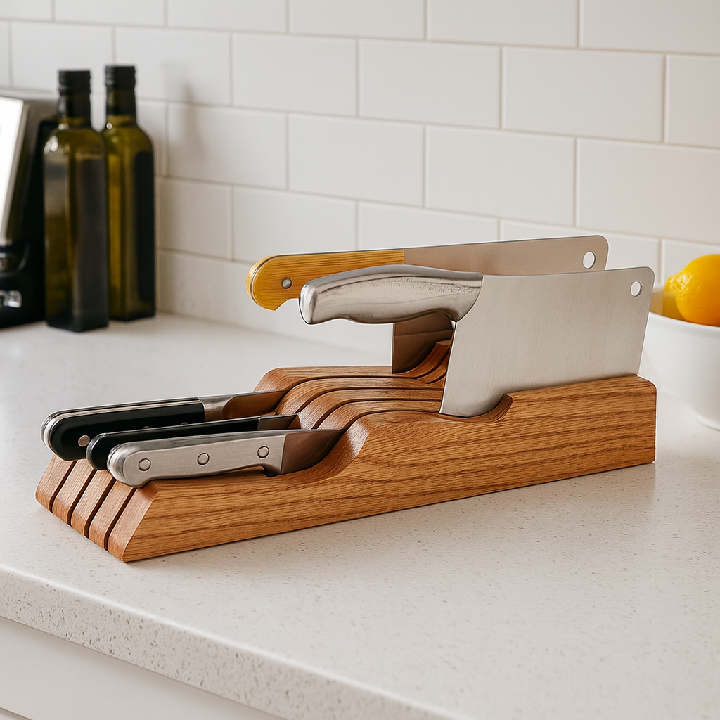 Solid Oak Knife Block