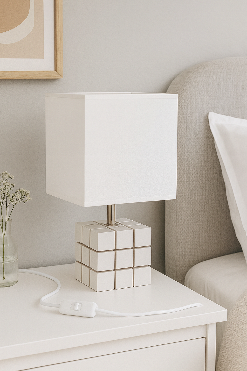 Cubic Wooden LED Table Lamp