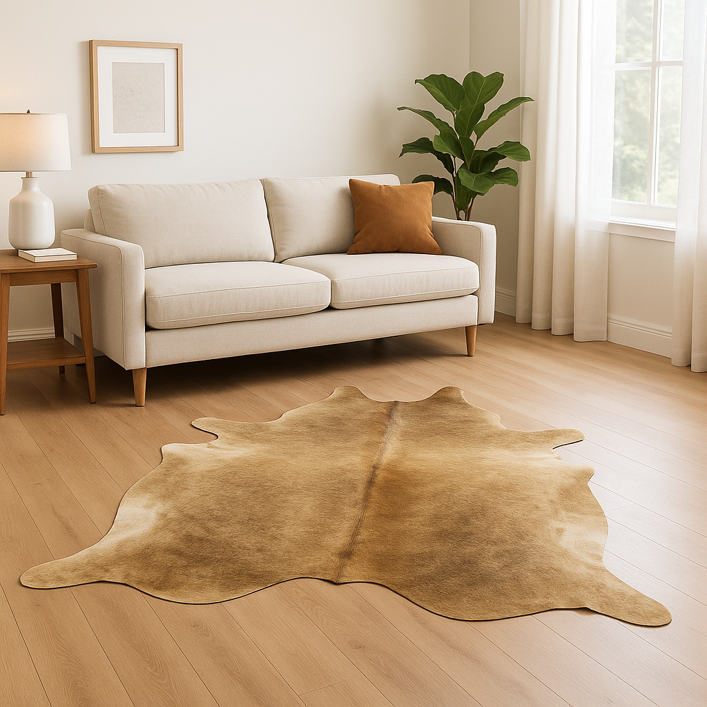 Taupe Cowhide Area Rug