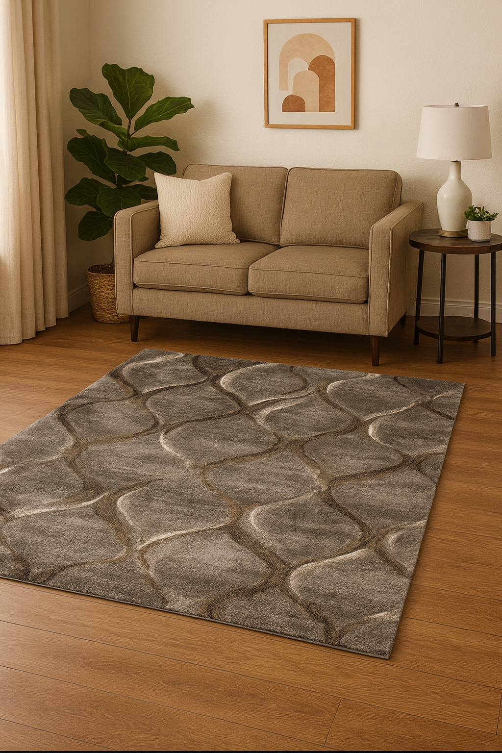 Charcoal Gray Contemporary Shag Area Rug