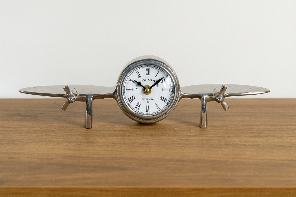 Vintage Airplane Table Clock
