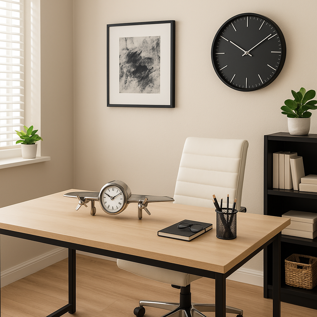 Vintage Airplane Table Clock