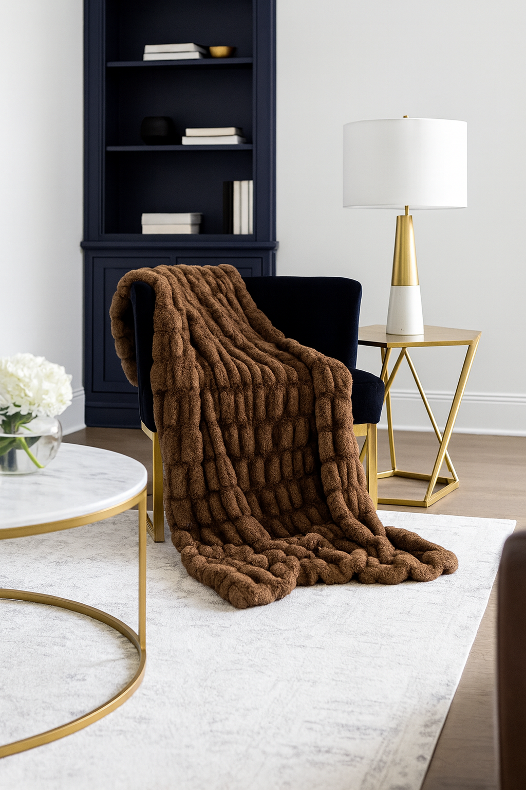 Brown Plush Pelt Faux Fur Luxury Throw Blanket