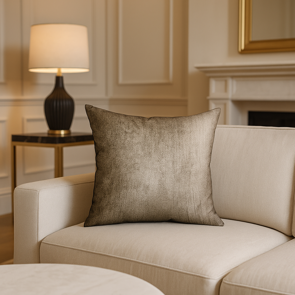 Brown Solid Luxury Indoor/Outdoor Throw Pillow