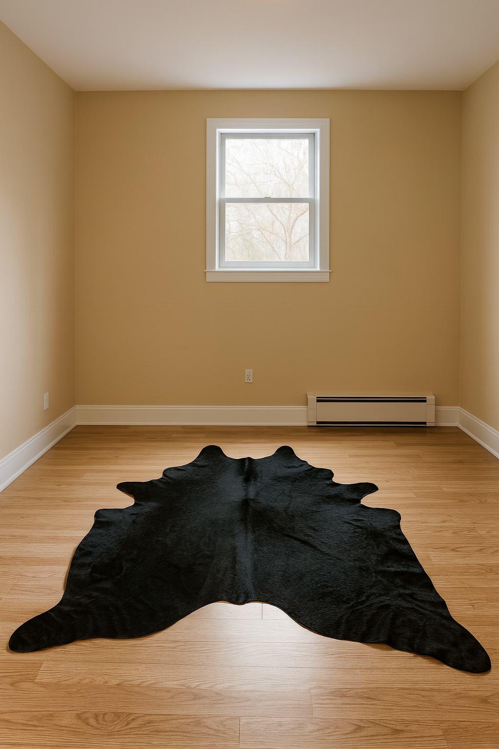 Natural Black Brindled Cowhide Rug