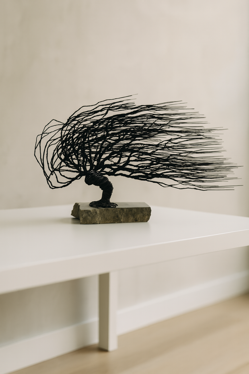 Windswept Bonsai Wire Tree Sculpture