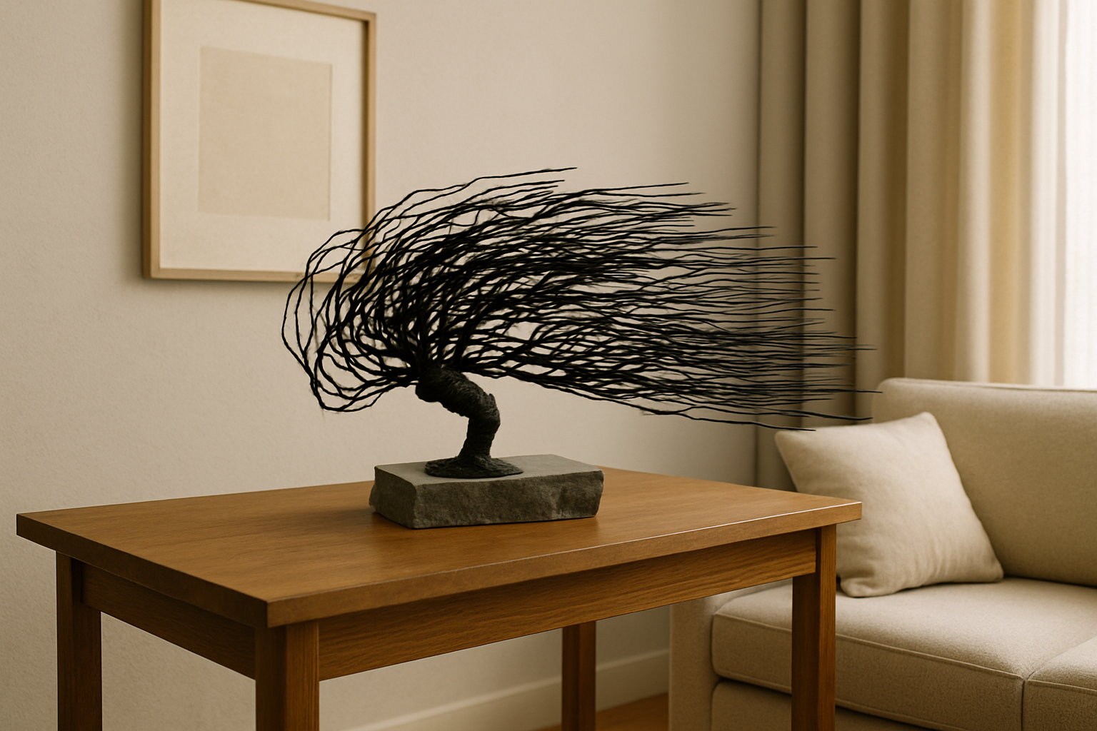 Windswept Bonsai Wire Tree Sculpture