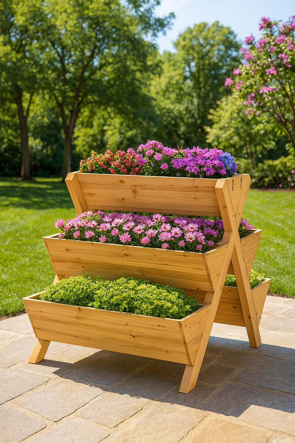 Terraced Aster Fir Wood Garden Tower