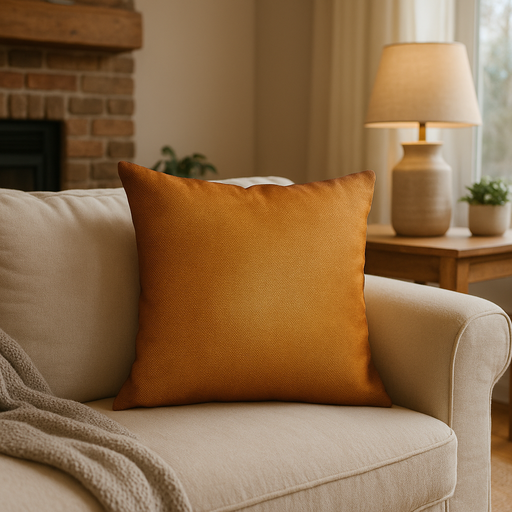 Burnt Sienna Brown Sunbrella Outdoor/Indoor Throw Pillow