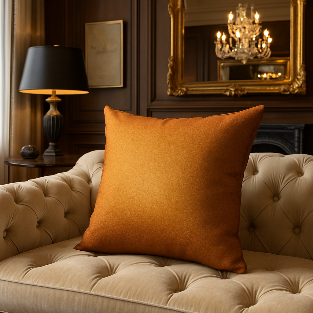 Burnt Sienna Brown Sunbrella Outdoor/Indoor Throw Pillow