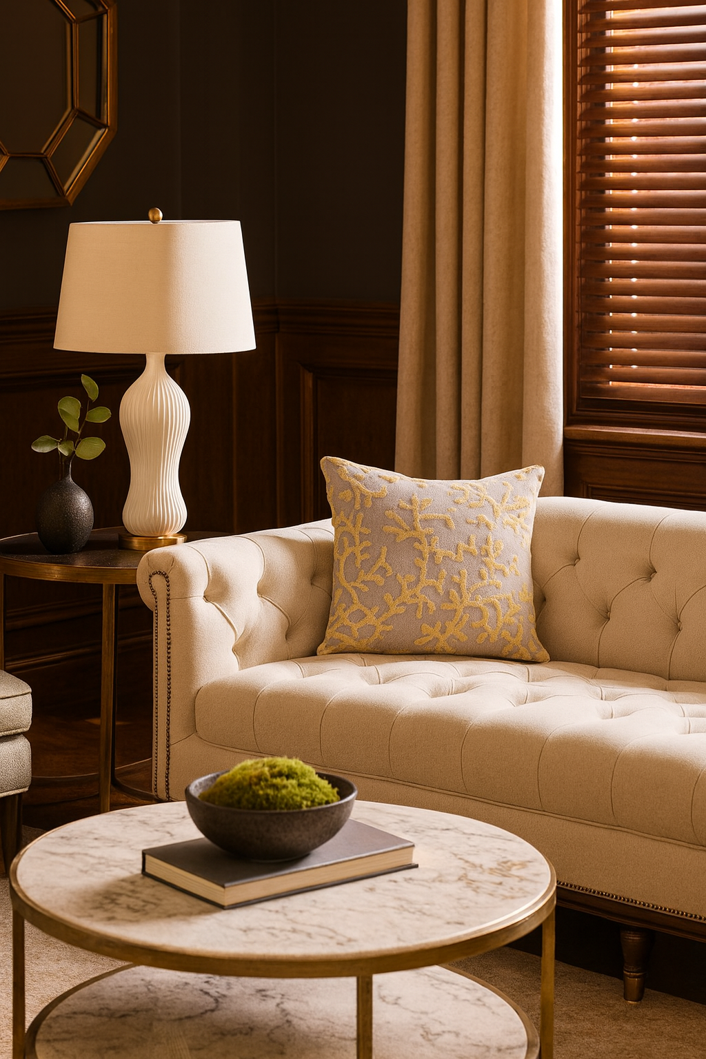 Yellow and Cream Floral Luxury Throw Pillow