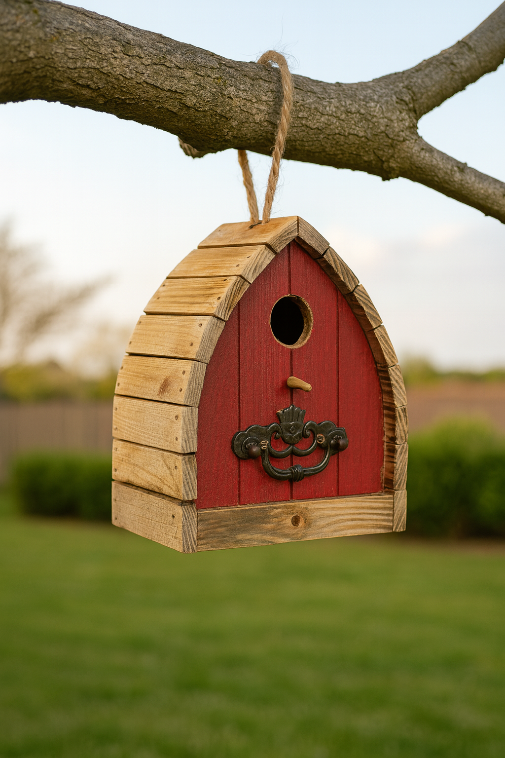 Vintage Farmhouse Red Birdhouse