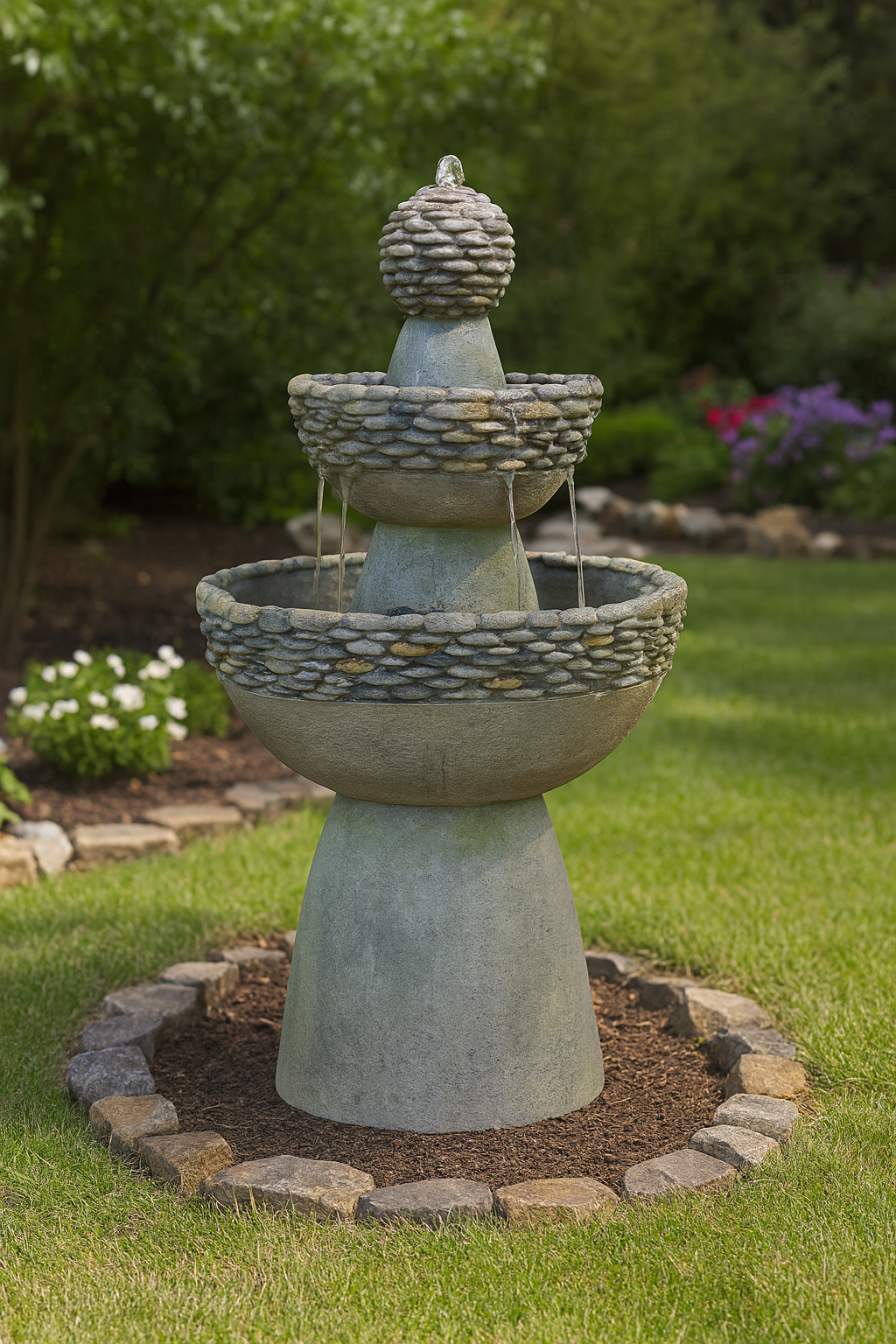 Stone Water Fountain 3-Tier