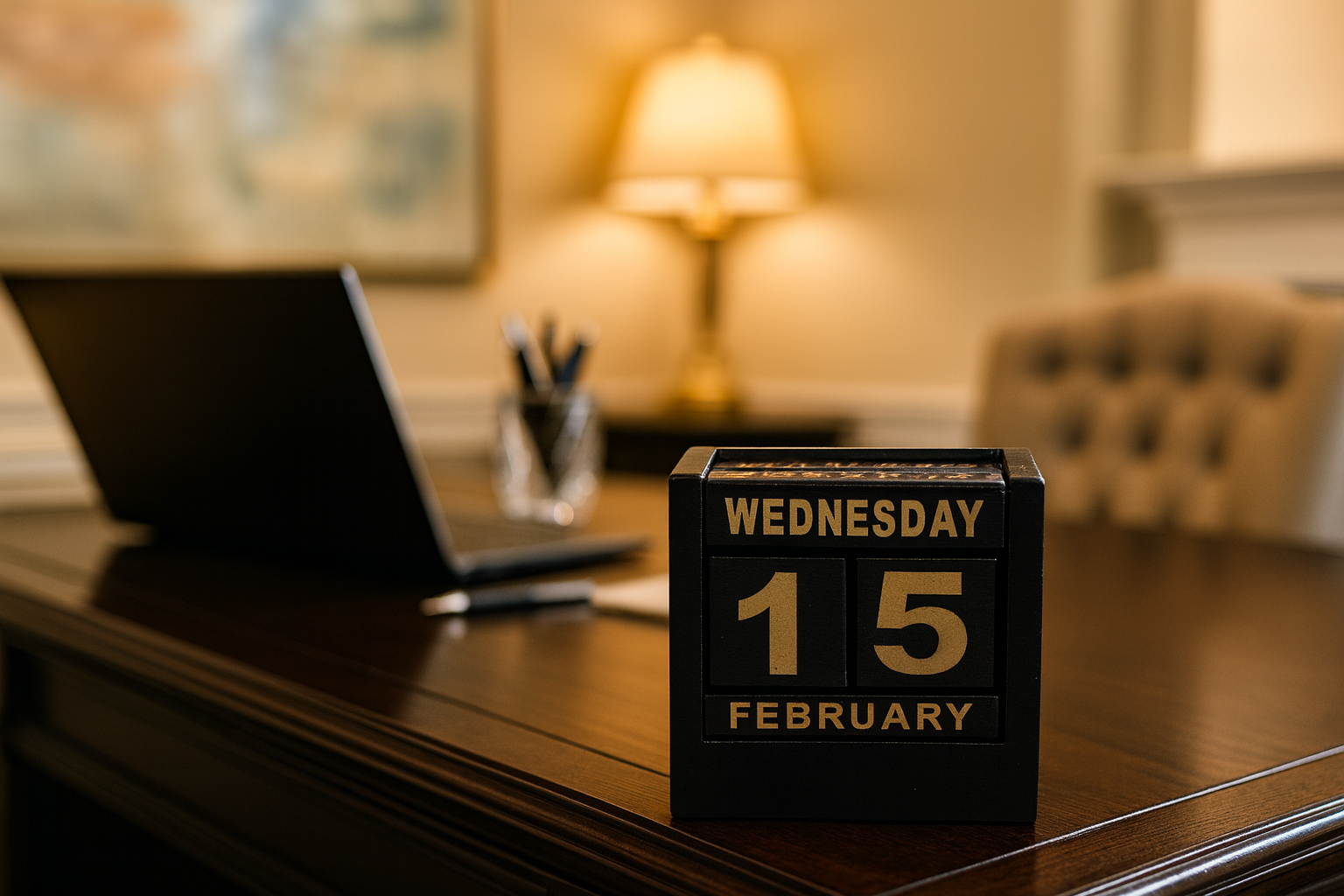 Noir Wooden Block Calendar