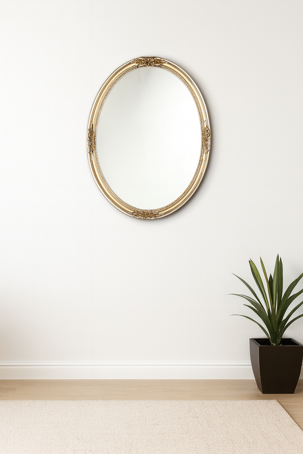 Oval Framed Wall Mirror