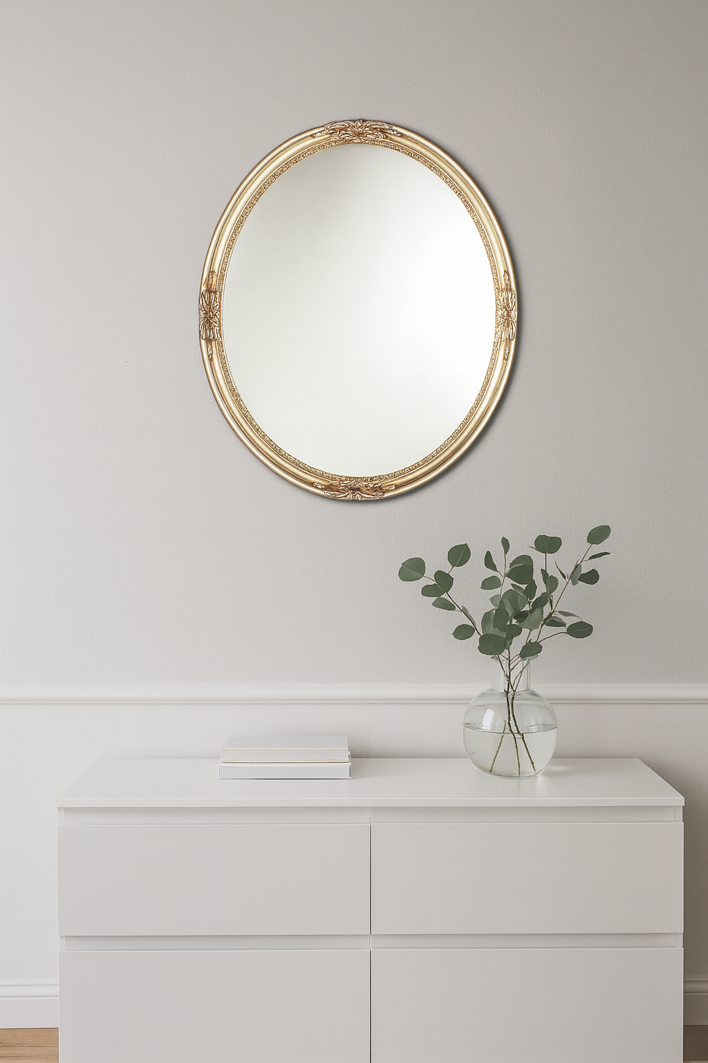 Oval Framed Wall Mirror