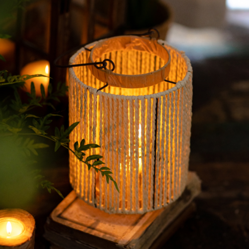 Portable Rope Lantern Candle Holder