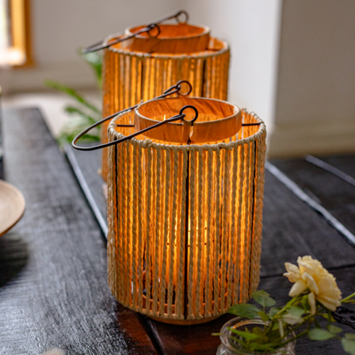 Portable Rope Lantern Candle Holder