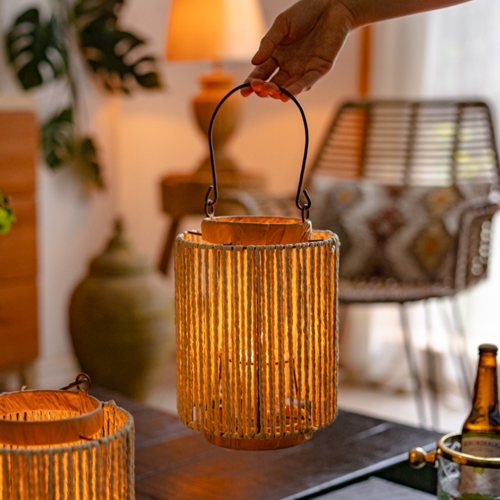 Portable Rope Lantern Candle Holder