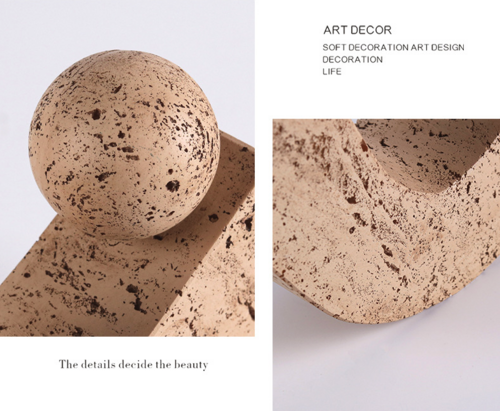 Serene Arc Stone Sphere Sculpture