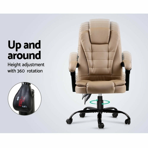 Espresso Leather Executive Massage Recliner with Dual-Zone Therapy