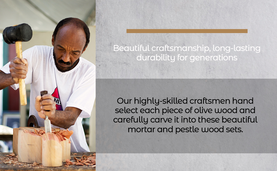 Handcrafted Olive Wood Mortar & Pestle – Rustic Mediterranean Kitchen Tool