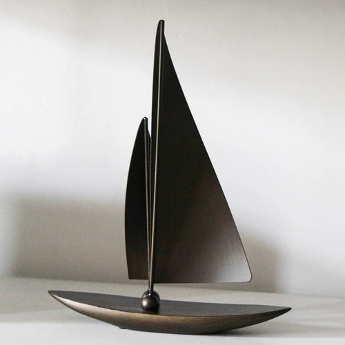 Luxury Resin Sailboat Sculpture