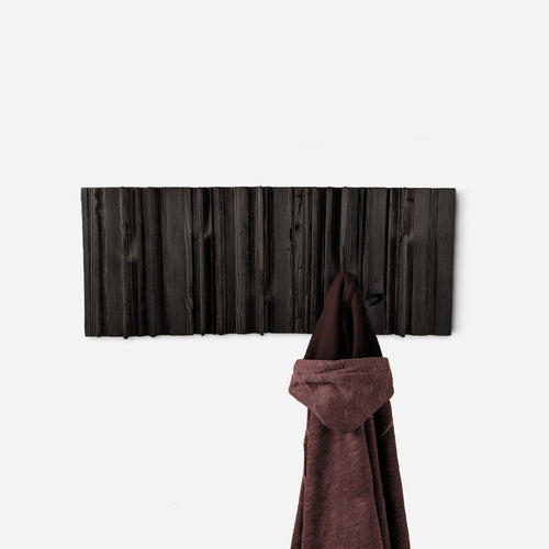 Handcrafted Coat Rack-- Wood & Brass Wall Art