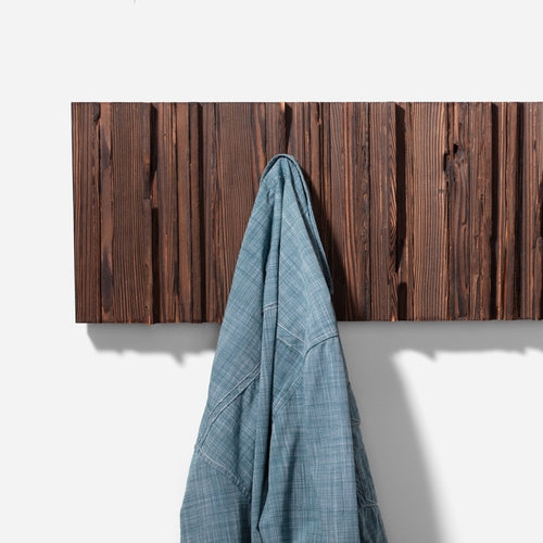 Handcrafted Coat Rack-- Wood & Brass Wall Art