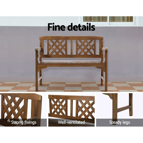 Rustic Fir Wood Garden Bench – Handcrafted Outdoor Seating
