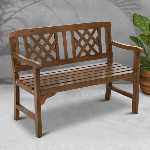 Rustic Fir Wood Garden Bench – Handcrafted Outdoor Seating
