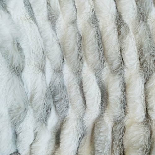 White and Silver Chinchilla Faux Fur Luxury Throw Blanket