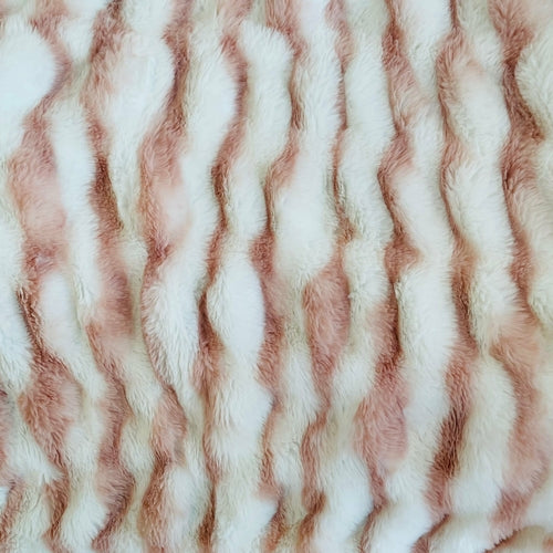 White and Pink Chinchilla Faux Fur Luxury Throw Blanket