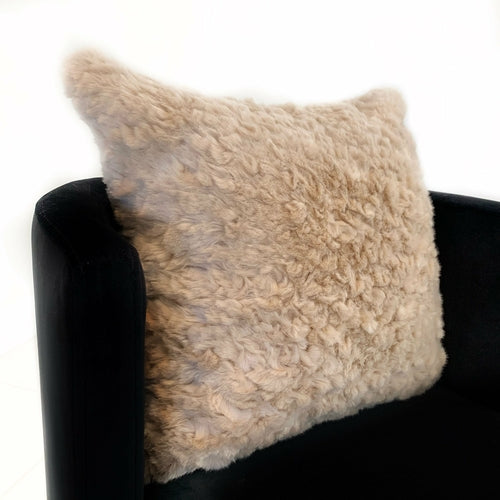 Champagne Faux Fur Luxury Throw Pillow