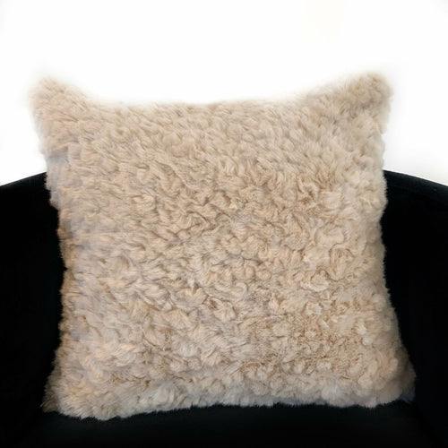 Champagne Faux Fur Luxury Throw Pillow