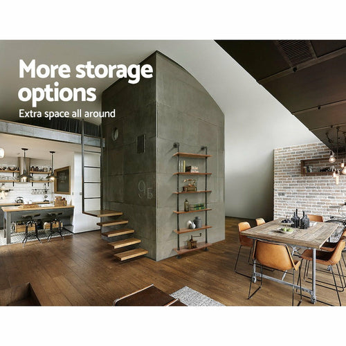 Iron & Pine Six-Tier Industrial Wall Shelf