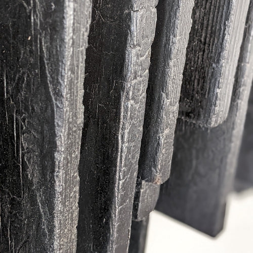 Inverted Skyline Floating Shelf – Reclaimed Wood Wall Art