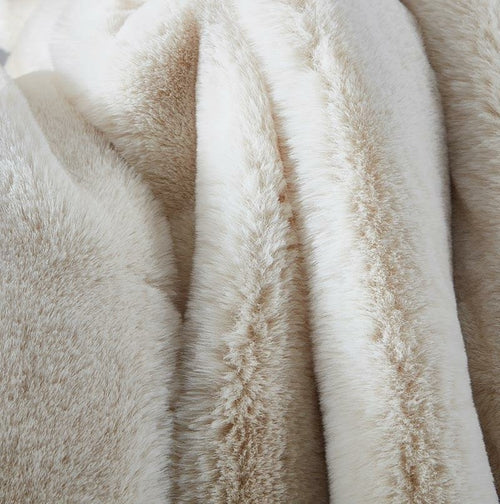 Hand-Tufted Chinchilla Faux Fur Throw Blanket