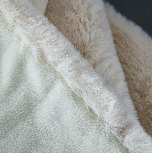 Hand-Tufted Chinchilla Faux Fur Throw Blanket