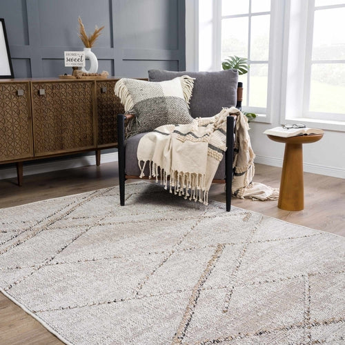 Bone and Tan Indoor/Outdoor Area Rug